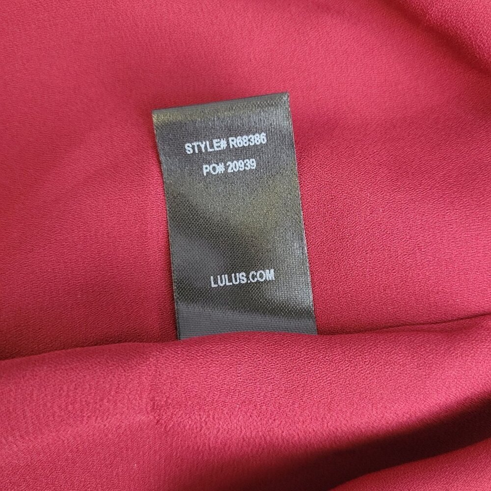 Lulus womens small Dear friend satin Drape front shift minidress wine maroon - Picture 6 of 10
